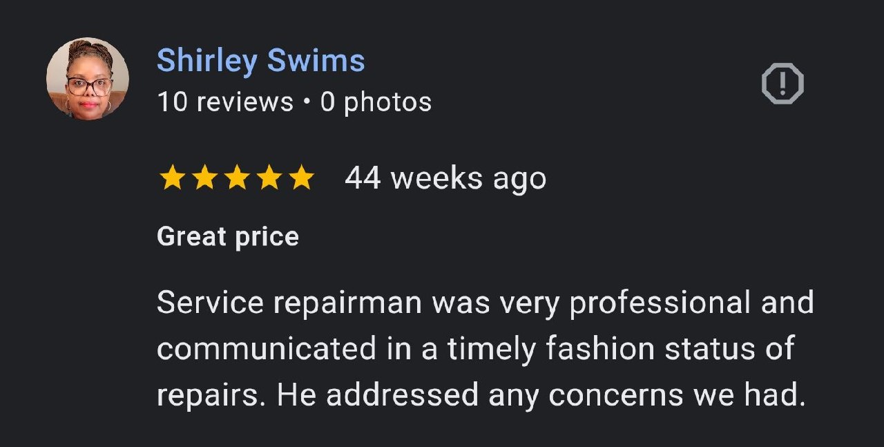 Google review from Shirley Swims
